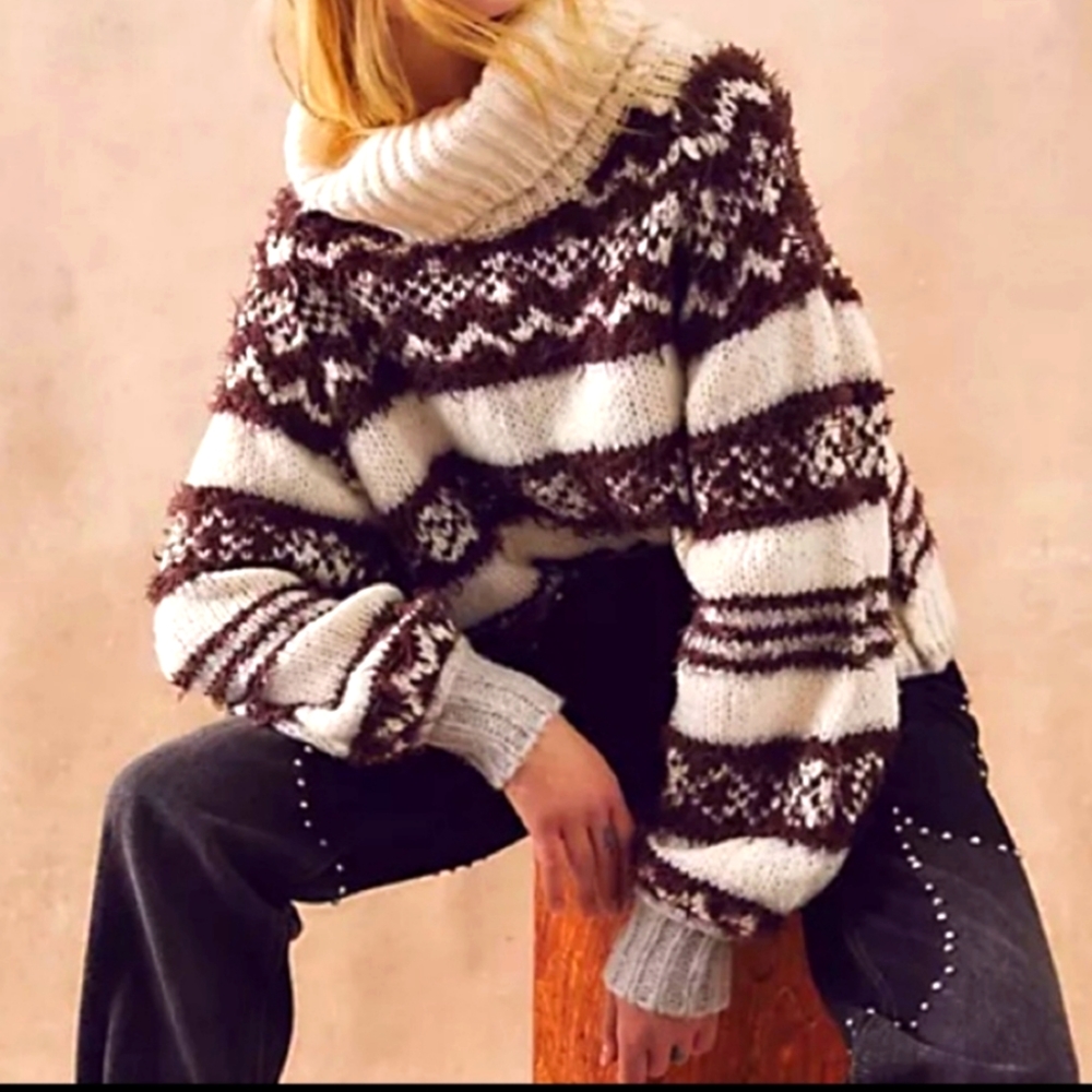 FREE PEOPLE * CHECK ME OUT SWEATER SIZE SMALL NWT